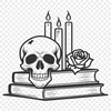 Ethereal Gothic Skeleton A vector graphic representation of a stylized skull in a Gothic design, suitable for various uses.