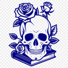 Gothic Inspired Skull Vector Art A vector graphic representation of a traditional Gothic-inspired skull motif.