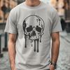 Spooky Dripping Skull Design A decorative dripping skull design suitable for Halloween-themed crafts and designs.