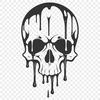 Gothic Skull Design with Dripping Effect A stylized skull with dripping liquid effects, suitable for Halloween-themed designs.