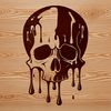 Free Vector Skull Design with Liquid Details A detailed vector design of a skull with dripping liquid effects, suitable for various creative applications.