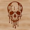 Gothic Skull Illustration with Dripping Details A detailed illustration of a dripping skull with gothic design elements.
