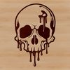 Gothic Halloween Decoration SVG A graphic illustration of a dripping skull with gothic details.