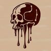 Free Vector Art Skull with Elegance A detailed illustration of a dripping skull in gothic style, suitable for vector art and design projects.