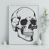 Gothic Horror Icon A detailed illustration of a dripping skull in gothic style, suitable for Halloween decorations.