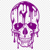 Gothic Eye Socket Drip Illustration A stylized illustration of a skull with liquid or water dripping from its eye sockets, suitable for Halloween-themed designs.