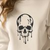Stylized Drip Skull Graphics A stylized illustration of a dripping skull, suitable for various digital and crafting projects.