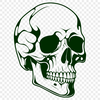 Free Gothic Skull Clip Art A graphic representation of a skull with dripping liquid effect, suitable for various design applications.
