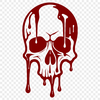 Gothic Skull SVG Clip Art Design An SVG design featuring a detailed skull with drips and drops, suitable for crafting and design projects.