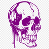Dripping Skull Vector Art Illustration A detailed illustration of a dripping skull with intricate design elements, suitable for vector art projects.