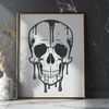 Gothic Skull Design with Eerie Liquid Effect A gothic-inspired design featuring a skull with a flowing, eerie liquid effect.
