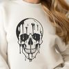 Halloween SVG Clip Art Skull A dripping skull design, suitable for Halloween decorations or gothic inspired projects.