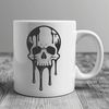 Free SVG Clip Art - Dripping Skull Design A detailed illustration of a dripping skull with a gothic theme, suitable for use in various digital design applications.