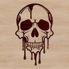 Free Dripping Skull SVG Vector Art A detailed, gothic-inspired vector illustration of a dripping skull, suitable for various design projects.