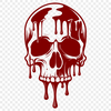Dripping Gothic Skull Vector Design A gothic-inspired skull design with dripping details, suitable for vector art and digital crafting.