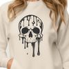 Halloween SVG Clip Art Design A stylized illustration of a dripping skull in a gothic style, suitable for Halloween-themed designs.