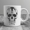 Dripping Water Skull Design A stylized, gothic-inspired illustration of a skull with dripping water effects.