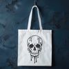 Spooky Gothic Dripping Skull Illustration A detailed vector illustration of a dripping skull, suitable for Halloween decorations and designs.