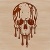 Gothic Halloween Clip Art A vector art design featuring a detailed, drippy skull with ornate details, ideal for use in craft projects and web graphics.