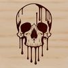 Gothic Dripping Skull Graphic A dripping skull graphic in a gothic style, suitable for Halloween decorations or dark-themed designs.