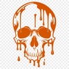 Dripping Skull Vector Graphic A detailed vector illustration of a dripping skull with gothic aesthetic, suitable for various digital applications.