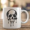 Elegant Gothic Skull Illustration A dramatic illustration of a skull with droplets falling from its mouth, suitable for gothic-themed designs.