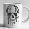 Gothic Skull Icon A gothic-themed dripping skull designed in vector format, suitable for various design applications.