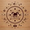 Gothic Zodiac Symbol for Witchcraft A gothic-inspired zodiac symbol for Witchcraft, featuring ornate details and intricate design elements.