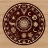 Gothic Witchcraft Symbols A gothic-inspired illustration of witchcraft symbols, suitable for use in digital designs and crafts.