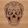 Ornate witchcraft symbol featuring a skull in a gothic style.