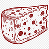 Simple Cheese Outline Vector A simple outline illustration of a wheel of cheese in black and white vector format.