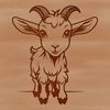 Vector Goat Clip Art for Cutting Machines A simple line drawing of a goat in vector format, suitable for cutting machines or laser cutting.