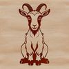 A digital illustration of a goat, suitable for cutting machine designs or vector art projects.