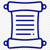 A decorative vector scroll icon with a traditional graduation theme.