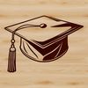 Digital Commencement Illustration A digital vector illustration of a graduation cap, designed for use in various design applications.