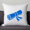 Vector illustration of a traditional graduation scroll with diploma details and paper texture.