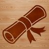 Graduation diploma scroll with ornate details, ideal for vector art designs.