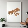A digital representation of a graduation scroll with intricate details, suitable for cutting machine projects.