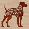 A majestic Great Dane illustration in simple design A standing Great Dane breed dog in a simple design.