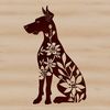 Majestic Canine in Floral Setting A large breed dog sitting in a floral setting.