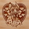 Great Dane Icon with Heart Large breed dog with a heart on its head.