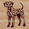 Great Dane Dog Silhouette Detailed drawing of a Great Dane standing upright.