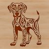 Stylized Great Dane Dog Vector Design A large breed dog standing on four legs, depicted in a stylized and ornate design suitable for vector graphics.