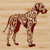 Great Dane Breed Dog Silhouette A standing adult Great Dane breed dog, depicted in simple vector lines.