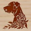 Beautiful Dog Breed Design A large breed dog with a gentle expression, featuring a stylized design with clean lines.