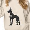 Simple Great Dane Silhouette Design A large breed dog standing on its hind legs, depicted in vector form with clean lines and simple shapes.