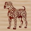Ornate Great Dane Portrait Large breed dog, typically standing on hind legs.