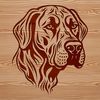 Large Dog Illustration in Vector Format Large breed dog illustration with ornate details, suitable for graphic design projects.