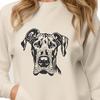 An SVG vector graphic representation of a Great Dane animal's head in profile.