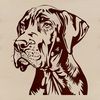 Illustration of a Great Dane animal, suitable for vector art designs and commercial or personal projects.